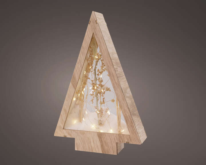 Holzbaum mit LED-Beleuchtung